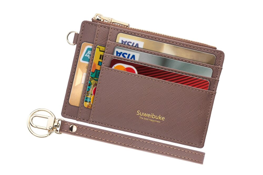 9580 Slim Rfid Blocking Credit Card Case Holder Wristlet Zip ID Case Wallet